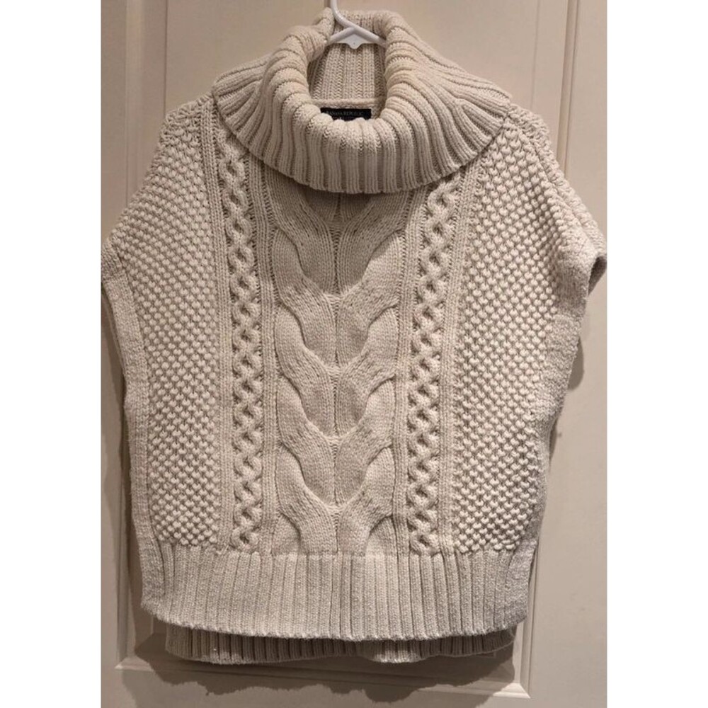Banana Republic Cable-Knit Sleeveless Turtleneck Sweater
